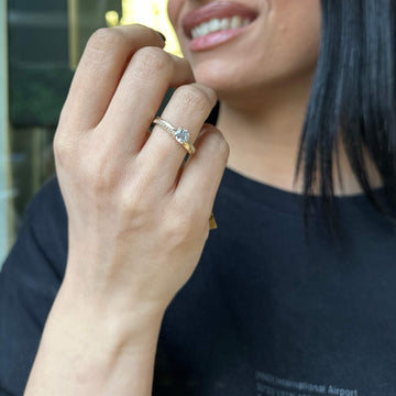 Μονόπετρο δαχτυλίδι χρυσό - GD267